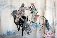 时期名家国画精品--山岭哨兵--蔡超款1974年】--绘画精--时代特色浓厚--原装裱---保老