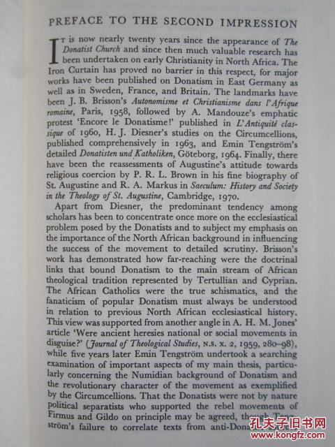 The Donatist Church: A Movement of Protest in Roman North Africa（Oxford Scholarly Classics）多纳图派信徒教会：古罗马统治时期北非的抗议运动（牛津学术经典丛书；货号TJ）
