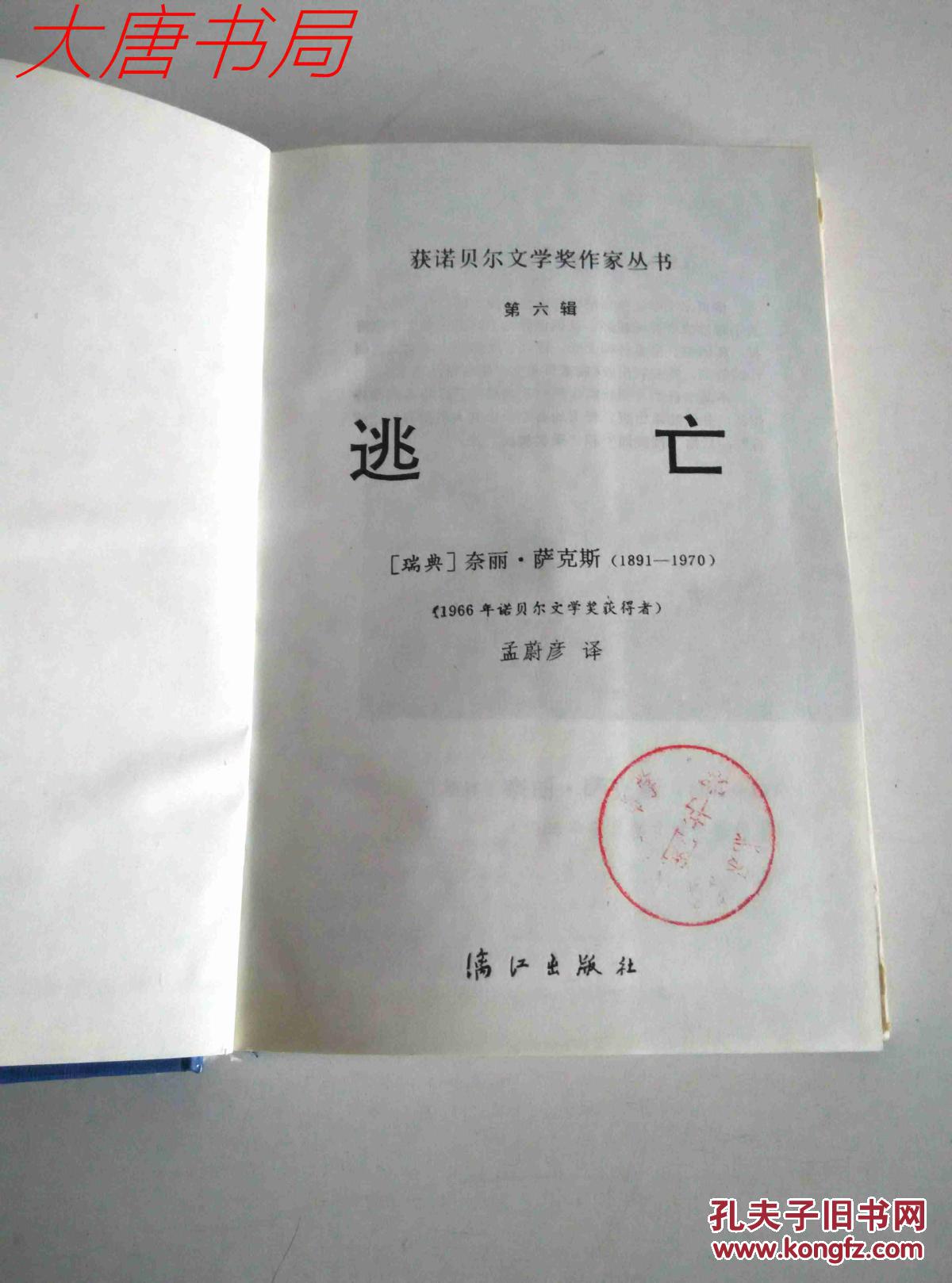 《逃亡》 获诺贝尔文学奖作家丛书 1991年一版一印 、精装馆藏、书衣磨损，平装和精装共5600册