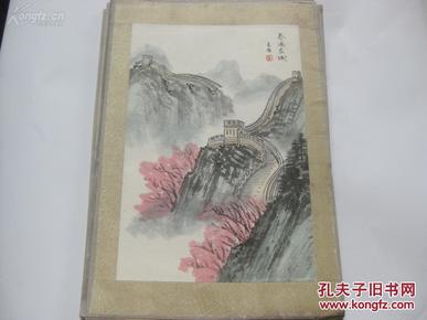 吴志安作  80年代  手绘国画一幅  春满长城 尺寸30/20厘米