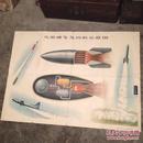老版教学挂图 火箭喷气发动机示意图 超大开1开全开1957年印数6000色彩漂亮