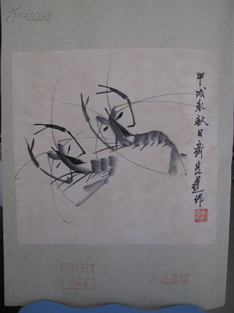 齐良迟，书法字画，入选画稿，花鸟镜心，尺寸：33*33厘米..