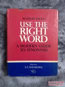 正宗美国印刷 Use The Right Word  A Modern Guide To Synonyms 早川同义词 英语同义词辞典 第三本