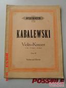 老乐谱 edition peters Nr.4618  kabalewski violin=konzert violine und klavier