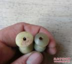 保真 清代出土带沁老玉烟嘴  2个一起出售