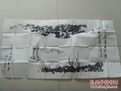 李炳才：畫：無邊落木蕭蕭下,不盡長江滾滾來（帶信封及簡介）（李炳才，筆名淡水，獨(dú)秀拙夫，安徽懷寧人，懷寧中學(xué)語文教師，中國教育學(xué)會課堂教學(xué)研究中心研究員，中國教育中作者協(xié)會會員，中國名家書畫院會員，安徽教育學(xué)會會員。業(yè)績?nèi)刖帯吨袊鴮＜胰嗣o典》。）