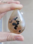 天然奇石图案石马达加斯加海洋玉髓吊坠挂件礼品饰品收藏品：飞天