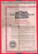 1928年民国华侨收到英文「美国学校。特许注册通知书」一件。稀少。品如图