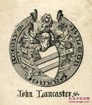 英国19世纪纹章藏书票之煤炭大亨John Lancaster