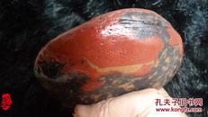原石1★5号桂林鸡血玉水石摆件 黑底红 纯天然图案美 手把件 玩石