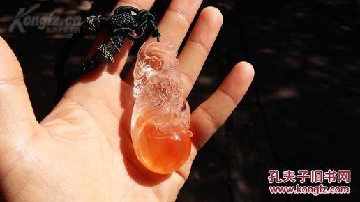 *珍品*终身保真*纯天然红兔毛水晶极品大器66克大器吉祥鹦鹉手把件（吊坠）*珍贵稀有兔毛水晶*全白晶体聚宝精雕*美艳动人*珍品精工*独一无二*市价不菲*折价随缘拍