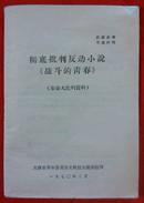 彻底批判反动小说《战斗的青春》【革命大批判资料】