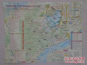 杭州市区购物、娱乐、食宿地图 杭州旅游地图 16开独版 英文版 外宾旅游书附页 稀缺！