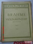 老乐谱   彼得斯版  EDITION  PETERS  Nr.3893 brahms vilin=konzert (mit kadenz) opus77 (klingler)