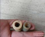 保真 清代出土带沁老玉烟嘴  2个一起出售