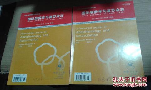 国际麻醉学与复苏杂志 2012年 第33卷 第5、6期   两本合售