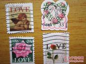外国邮票-爱情-4张合售H
