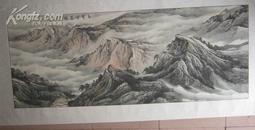 著名中青年画家王黎虹大幅山水，176cm70cm,横幅，