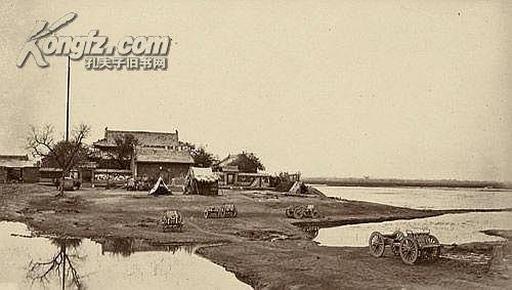 1860年原版蛋白老照片《天津条约之签约寺---联军占领下的海光寺》---极可能是著名的1860年活动在中国的英军随军摄影家费利斯•比特作品，