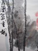 张立辰花鸟画《荷花蜻蜓》中堂