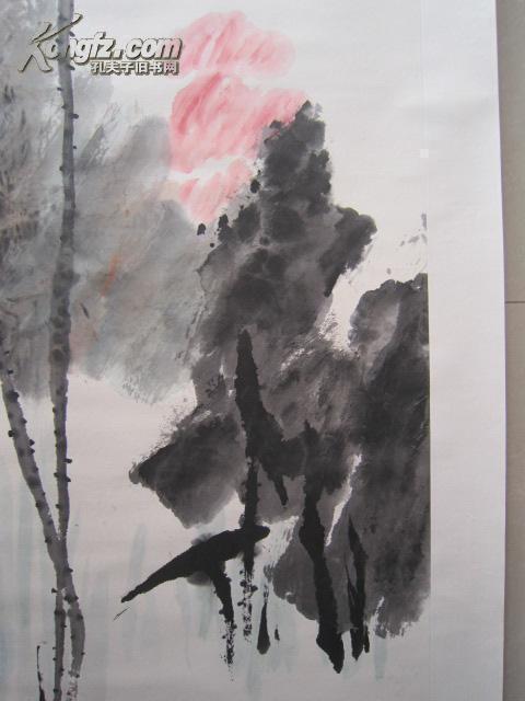 张立辰花鸟画《荷花蜻蜓》中堂