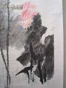 张立辰花鸟画《荷花蜻蜓》中堂