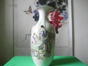民国瓷画大师刘荣盛作花瓶 ， 书法、画工一流， 包老保真  ！