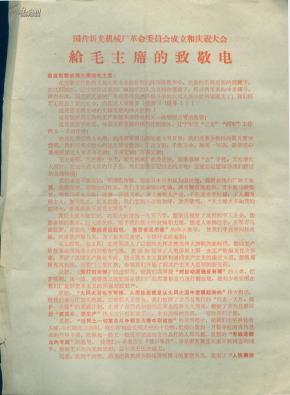 给毛主席的致电