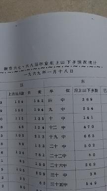 **文献：2页济南<<我市六七、六八届毕业生上山下乡情况统计1969.1.8>>表。付印、包真、包邮(原件售出38元)