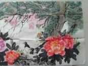 吴素琴（劲松）：画：万紫千红（带原作邮寄信封及简介）（ 吴素琴，退休后参加老年大学国画班学习，酷爱学习画画牡丹。作品多次参加过全国省、市、区画展以及全国各地书画报刊的比赛活动、多次荣获金、银奖，现为武汉市书画家协会会员、北京宝延轩书画院院士等。）（参展获奖画作）