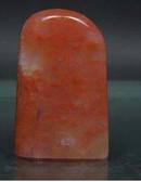 老挝石（越南石）结晶桃花朱砂红随形章料