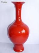 红釉单色釉花瓶 青花瓷老瓷古瓷陶瓷瓷器瓷片摆设古董古玩彩瓷