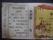 县市公社农民教育委员会空白毕业证书毛头像空白毕业证19*8.2！