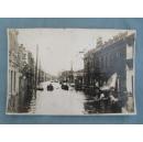 民国原版老照片：1932年哈尔滨大水灾，道外正阳街街景