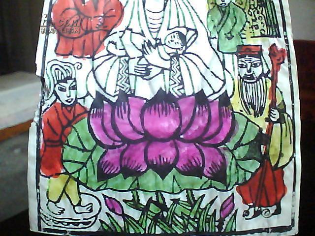木板年画：白衣菩萨