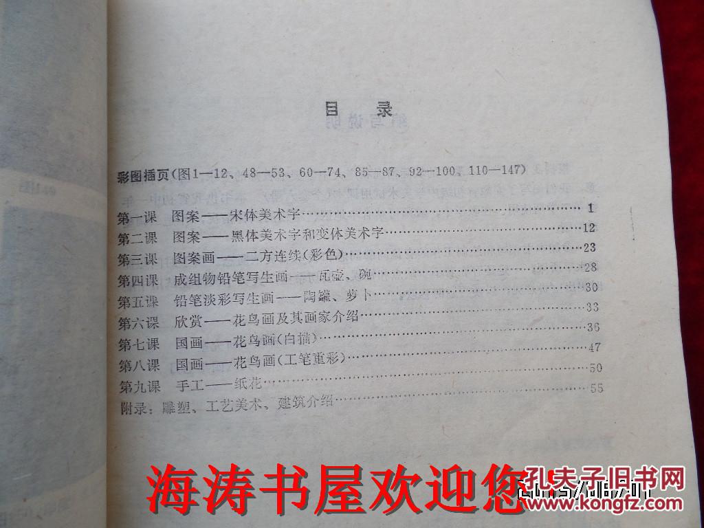 点击查看原图 安徽省初级中学试用课本—美术(第二册,内无勾画)