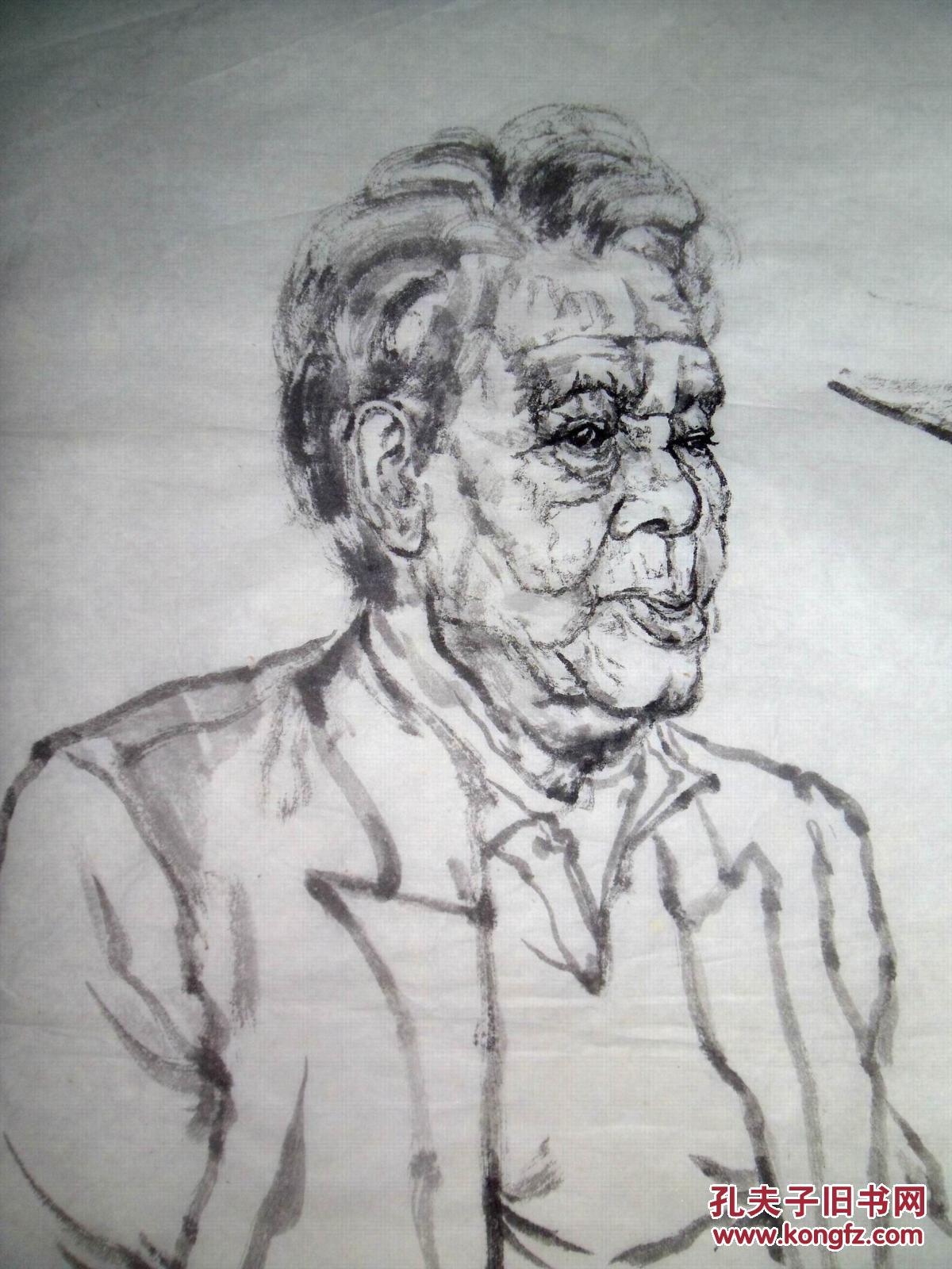 手绘真迹国画：无款人物写生13（四尺全开）