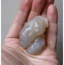 天然奇石观赏石造型石戈壁石玛瑙石手把件摆件收藏品：半面缘分
