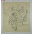 JVZD15011484金鸿钧之子、当代著名工笔画家 金瑞（1973-）“候车”人物速写一幅 （尺寸28*26cm ）