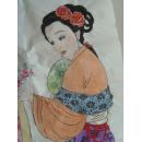 阎文才（闻墨、岩松）：画：东方双丽（白山市硬笔书法家协会理事，中华英模文化促进会理事。中国书画名家研究会副理事长，中国青少年艺术大赛评委。）