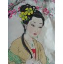 阎文才（闻墨、岩松）：画：东方双丽（白山市硬笔书法家协会理事，中华英模文化促进会理事。中国书画名家研究会副理事长，中国青少年艺术大赛评委。）