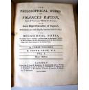 1773年全皮精装三卷本《培根哲学文集》Bacon: The Philosophical Works. Methodized, and made English, from the Originals