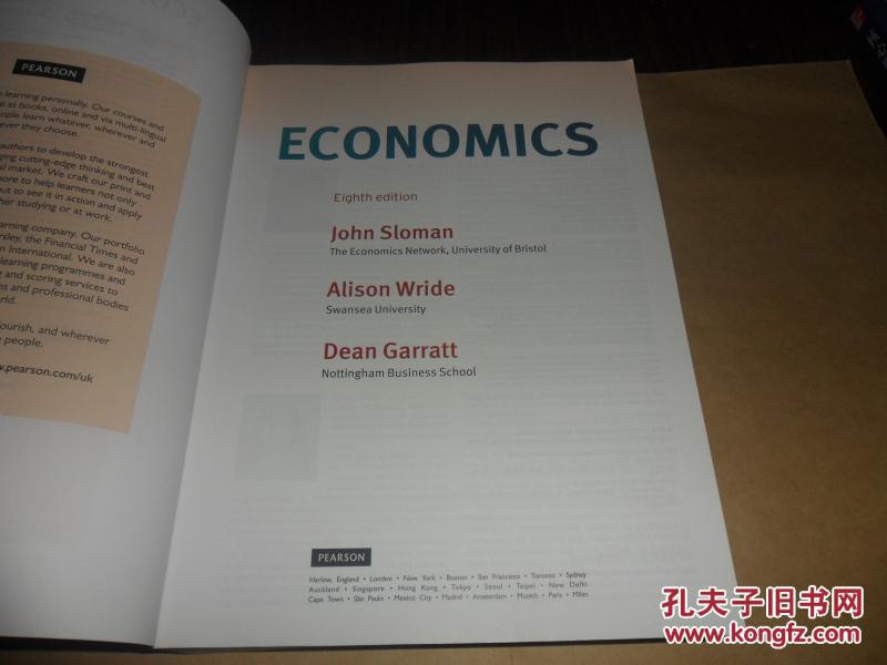 Economics(经济学）第八版  16开英文原版  作者: Sloman, John; Wride, Alison;