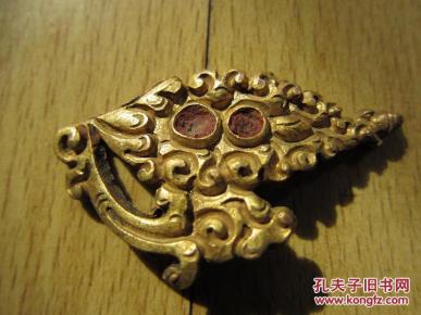 藏民族风格饰品饰件古代手工工艺品 铜鎏金
