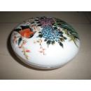 古董古玩收藏瓷器：雍正年制底款粉彩手绘花卉和鸟印泥盒