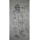 手绘真迹国画：无款人物写生13（四尺全开）