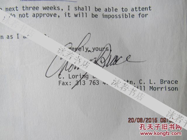 点击查看原图 Loring Brace 致刘东生   544密西根大学人类学家  美国院士