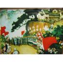 彩色幻灯片《纪念白求恩》。（幻灯片与连环画获奖名作结合，画面精美，色彩鲜艳，共74片全，数量之多，孔网罕见。附说明书，难得的收藏佳品。）