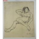 JVZD15011414金鸿钧之子、当代著名工笔画家 金瑞（1973-）89年3月人物速写一幅 （尺寸32*27cm 约0.8平尺）