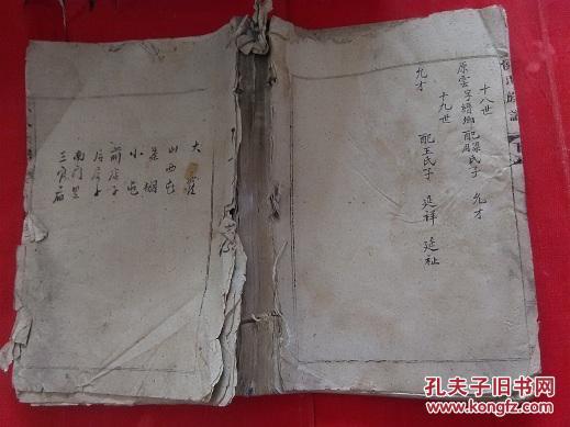 民国：侯氏族谱    【正楷手抄本、含山西屯、茶前店子、后店子、南门、花兰店、茶堋、东平南门、小屯等居住地】